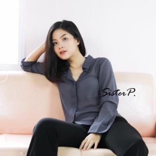 Chiffon shirt สี dark grey