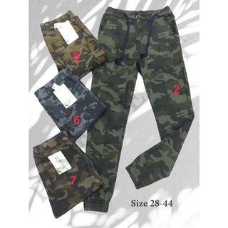 Jogger Jeans กางเกงจ๊อกเกอร์ เอวยางยืด มีเชือกผูกเอว ลายทหาร มี 4 สี ไซส์ 28-44 *มีชำระปลายทาง*