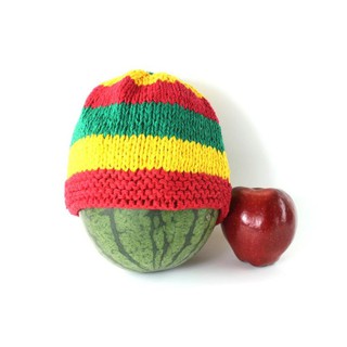 สินค้าราสต้า Beanie Short Large Stripes Green Yellow Red หมวกนิตตี้งราสต้าสีสด RASTA SHORT BEANIE