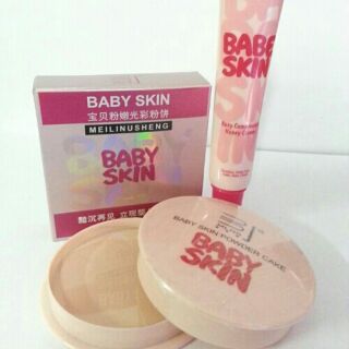 เซ็ตคู่หน้ากระจกหน้าเงา Baby skin 