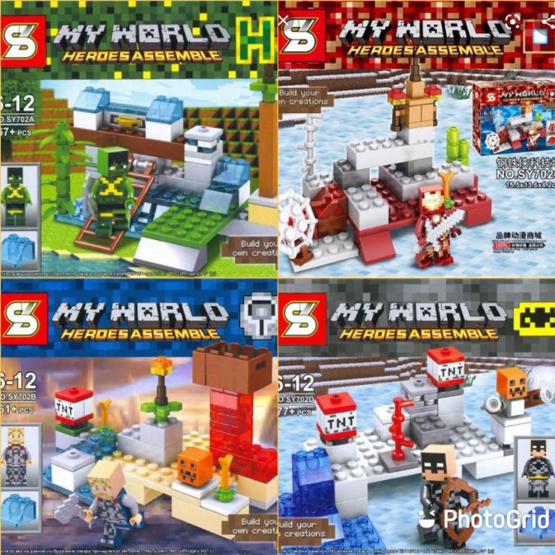 🔥พร้อมส่ง🔥เลโก้ Lego My World มายคราฟ MineCraft Hero Assemble Series (Marvel) เกรดพรีเมี่ยม หายาก Limited Edition ครับ❤