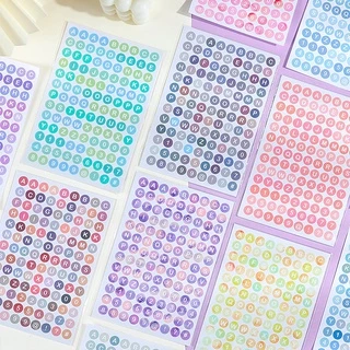 สติกเกอร์ตัวอักษร ตัวเลข ไล่โทนสี สําหรับตกแต่ง DIY 4 แผ่น