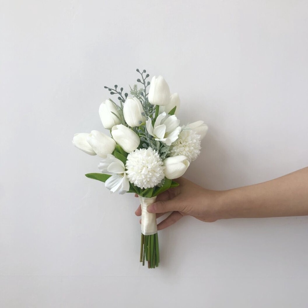 [พร้อมส่ง] ช่อดอกกล้วยไม้จําลอง ขนาดเล็ก สไตล์เกาหลี สําหรับเจ้าสาว
