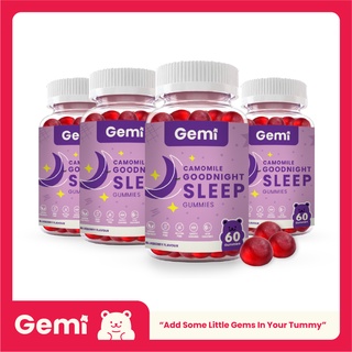 Gemi เจมมี่ กู๊ดไนท์สลีพกัมมี่ 4 กระปุก / Gemi Goodnight Sleep Gummy 4 bottles / GemiGummi