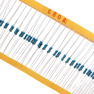 100 ชิ้น/ล็อต 1/4W 1% ตัวต้านทานฟิล์มโลหะ 680R 0.25W ความต้านทาน 680 ohm Throught Hole