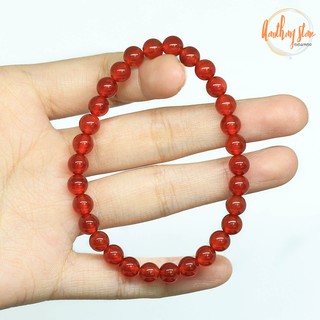 Aomthong กำไลหิน คาร์เนเลียน คาเนเลี่ยน Carnelian ขนาด 6 มม. หินคาเนเลี่ยน หินสี กำไลหินนำโชค