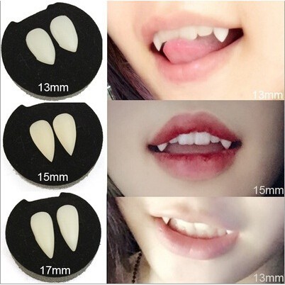 2PCS Halloween Cosplay Dentures Zombie Vampire Teeth Ghost Devil Fangs Props WT