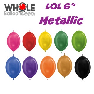 Wholeballoons ลูกโป่งยาง LOL 6 เนื้อมุกเมทาลิค(1แพค/50ใบ)เนื้อยาง ย่อยสลายได้ 100% นำเข้าจากโคลัมเบีย ยี่ห้อ Sempertex