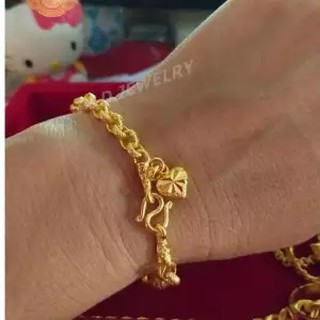 ใหม่ !! สร้อยข้อมือชุบทอง 24K (99.9%) ลายทาโร่ ตุ้งติ้งดาว น้ำหนัก 2 สลึง