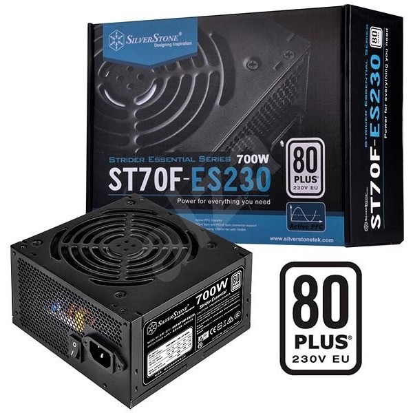 SilverStone SST-ST70F-ES230 แหล่งจ่ายไฟ ATX 700W 80 Plus 230V EU สีดำ
