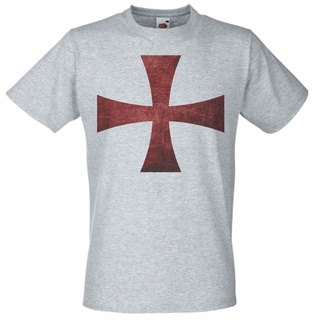 ผ้าฝ้ายคอกลมเสื้อยืด พิมพ์ลาย Knights Templar Cross Kingdom Of Jerusalem Crusade เหมาะกับของขวัญวันเกิด สําหรับผู้ชายfro