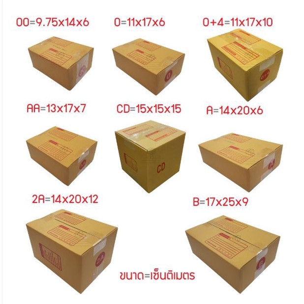 กล่องไปรษณีย์  ฝาชน  ราคาถูก 00 / AA / A / 2A / B / C / D / E กล่องพัสดุ กล่อง ปณ. - รูปที่ 2