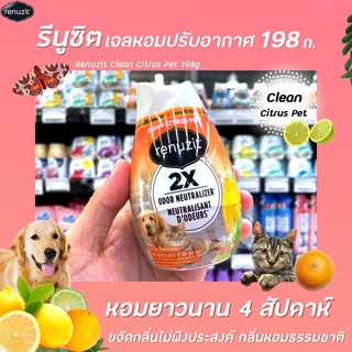 🔥 Renuzit เจลปรับอากาศ Clean Citrus Pet 198 กรัม (0001) ส้ม มะนาว สัตว์เลี้ยง รีนูซิต หอมธรรมชาติ 98%