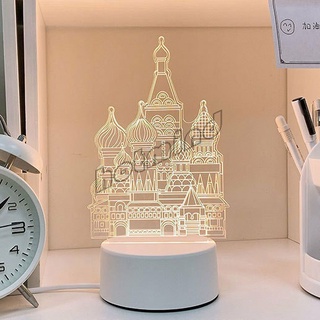 HotMind โคมไฟตกแต่งห้อง  โคมไฟตั้งโต๊ะ LED โคมไฟ 3D night light