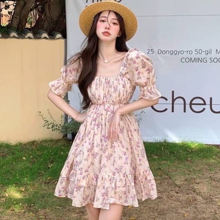 🇹🇭พร้อมส่ง🇹🇭 UP062 Yoo dress มินิเดรสคอยูสุดคิวท์สีอบอุ่น สไตล์แบรนด์ดัง เนื้อผ้าเกรดพรีเมียม