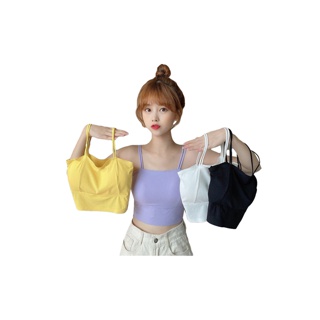 SO CUTE - 994 เสื้อสายเดี่ยคอเหลี่ยม ‼️รุ่นมีฟองน้ำ‼️ เปิดหลัง สวยสุดแซ่บก็สุดๆ กล้ามคอเหลี่ยม