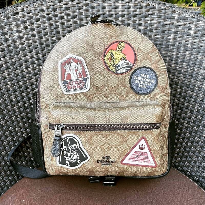 COACH STAR WARS X COACH MEDIUM CHARLIE BACKPACK IN SIGNATURE CANVAS WITH PATCHES