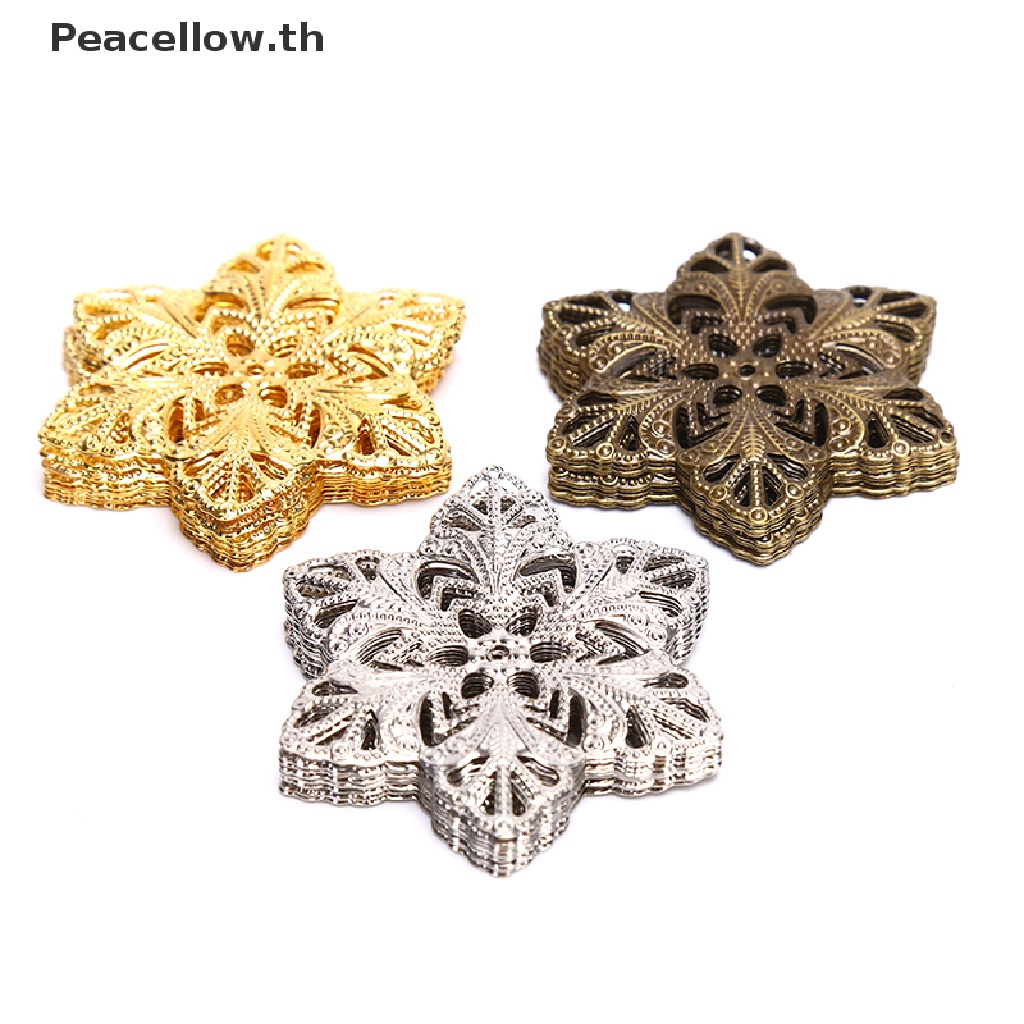 Peacellow ตัวเชื่อมต่อโลหะ ลายดอกไม้ สําหรับทําเครื่องประดับ DIY 100 ชิ้น
   Th