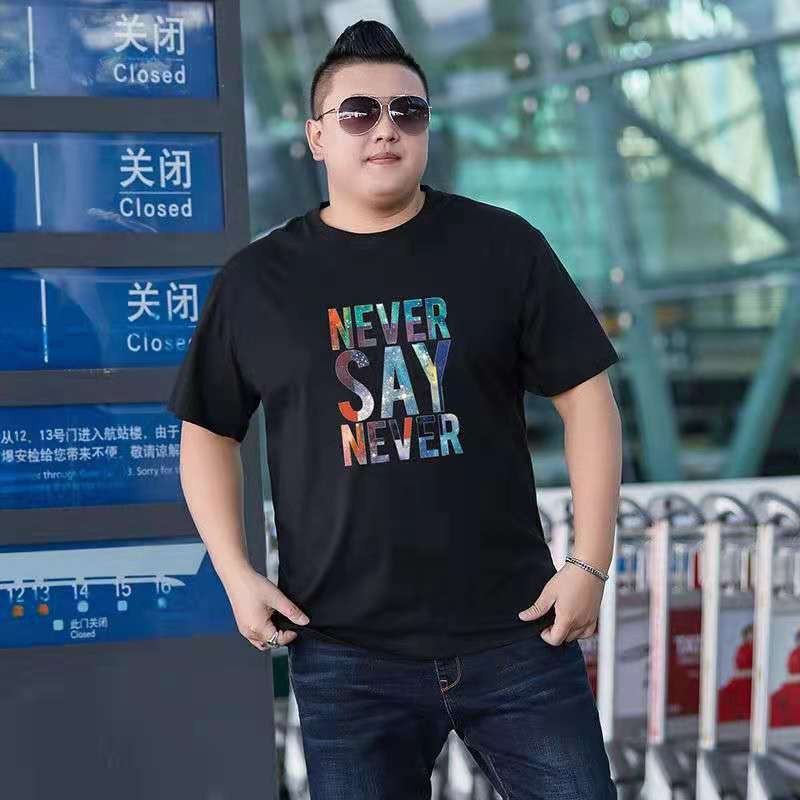 พร้อมส่ง(XXL-6XL）เสื้อยืดคนอ้วนไซส์ใหญ่คอกลมแฟชั่นผู้ชาย