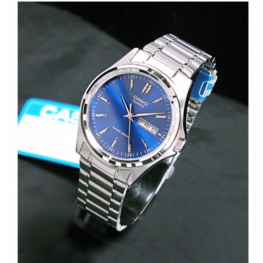 สมาร์ทวอทช์ นาฬิกาผู้ชาย นาฬิกา Casio รุ่น MTP-1239D-2A นาฬิกาผู้ชาย สายแสตนเลส หน้าปัดน้ำเงิน สวยหรู - แท้ 100% ประกันศ