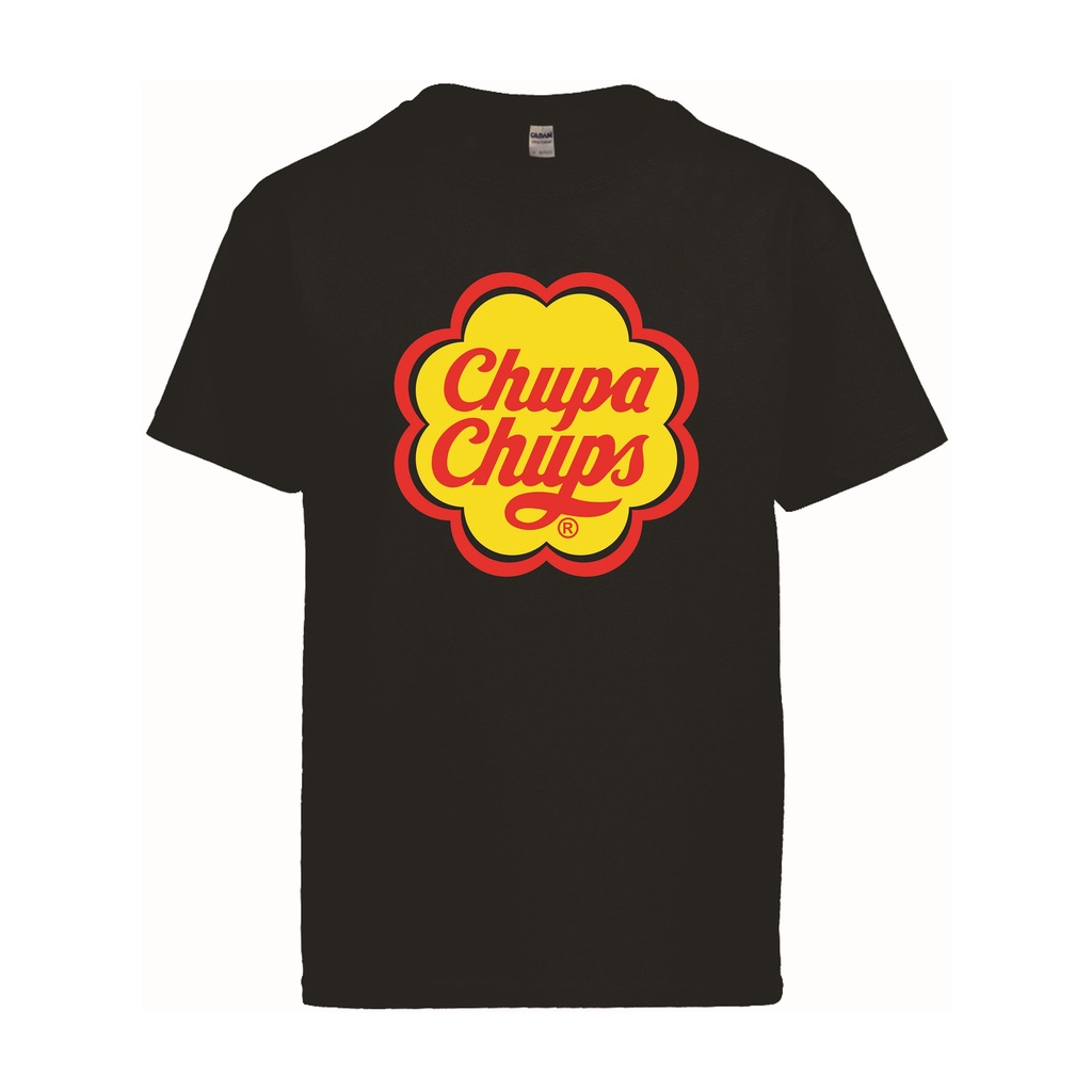 การพิมพ์เสื้อยืด คอกลม แขนสั้น ผ้า cotton100% สบายและต่อต้านริ้วรอย สินค้าพร้อมส่งCHUPA CHUPS logo