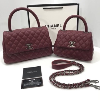 chanel  coco หนังคาเวีย งานพรีเมี่ยม  ถุงผ้าแบรนด์ ปั๊มครบ  งานสวยจัด 8"  890- บาท 10" 950.- บาท