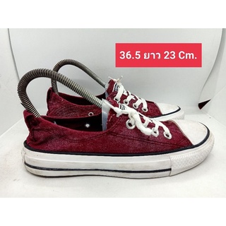 Converse 36.5 ยาว 23 Cm.รองเท้ามือสอง  ผ้าใบ แฟชั่น วินเทจ สายเซอร์