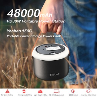 รับประกัน 1 ปี Yoobao 150c 48000mAh(ฟรีสายType-C+AdapterType-C 20W) PD30W 220v 150W Quick charge Energy storage power s