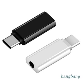 Bang สายเคเบิลอะแดปเตอร์เสียงดิจิทัล Type-C เป็นสายอะแดปเตอร์เสียงดิจิทัล สีดํา ขาว ขนาด 3.5 มม.