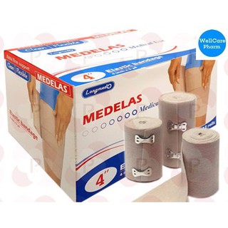 ผ้าพันบรรเทาอาการบวมLONGMED  ELASTIC BANDAGE 4" MEDELAS 1 ม้วน