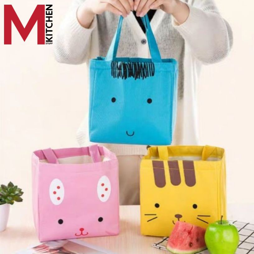 M KITCHEN CE-36+0068 ชุดกล่องข้าวกระเป๋า ชามเซรามิค พร้อมฝาปิด3ใบ/ชุด กล่องใส่อาหาร กระเป๋าเก็บอุณหภูมิ (A0)