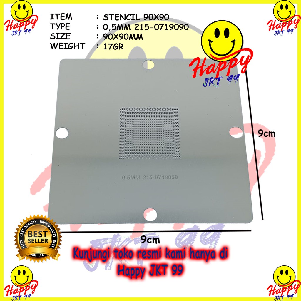 [ HAPPY JKT 99 ] STENCIL 90X90 215-0719090 แล็ปท็อปโน้ตบุ๊ก REBALL CHIPSET STENCIL