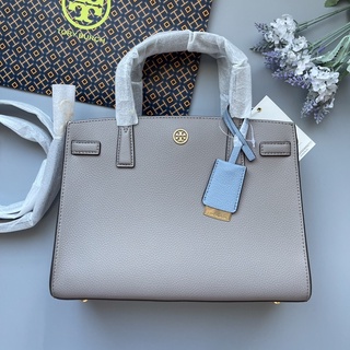 กระเป๋า Tory burch Walker Small Satchel Gray Heron (สีเทา) ของแท้ 100%