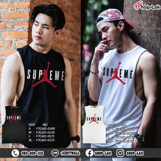 เสื้อกล้ามแฟชั่นผู้ชาย Singlet ผ้าCOTTON รีดFlex ลาย Jordan S ที่หน้าอก เนื้อนิ่ม ใส่สบาย มี 2 สี 4 ไซด์