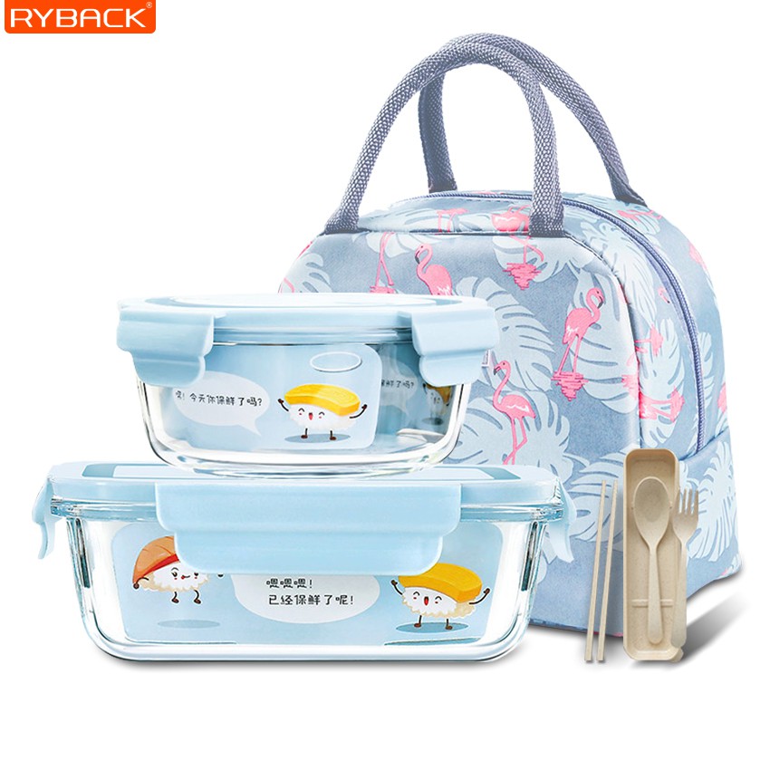 RYBACK ชุดกล่องข้าว กล่องพร้อมฝาปิด กล่องข้าว