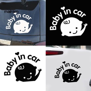 มอล🚗สติกเกอร์สะท้อนแสง ลาย Baby in Car น่ารัก เพื่อความปลอดภัย สําหรับติดตกแต่งหน้าต่างรถยนต์