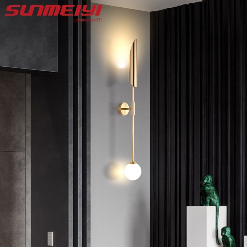 Sunmeiiyi โคมไฟติดผนัง สไตล์โมเดิร์น เรียบง่าย หรูหรา สําหรับตกแต่งห้องนอน โรงแรม ข้างเตียง ทางเดิน ทางเดิน ในร่ม ราคา ถูกที่สุด ดีลบีเคเค แกลเลอรีภาพที่ 2