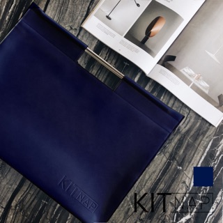 Kitnap A2-A3 PU Leather Handbag กระเป๋าแบบใส่เอกสารและโน๊ตบุ๊ค หนังเทียม PUน้ำเงิน สำหรับ สถาปนิก และดีไซน์เนอร์โดยเฉพาะ