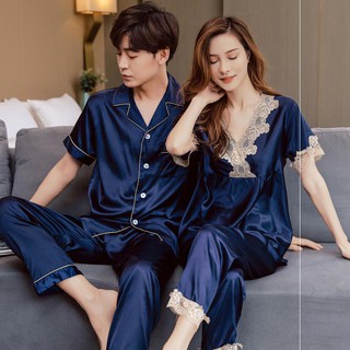 🔥🔥Hot Sale ชุดนอน ชุดนอนผู้หญิง Sleepwear2021ใหม่ชุดนอนคู่หญิงฤดูใบไม้ผลิและฤดูใบไม้ร่วงแขนยาวส่วนบางน้ำแข็งผ้าไหมน่ารัก