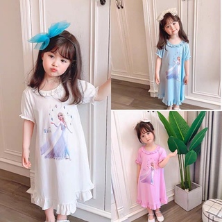 Frozen baby girls cotton summer nightgown girls pajamas Princess Aisha dress home wear nightgown dress