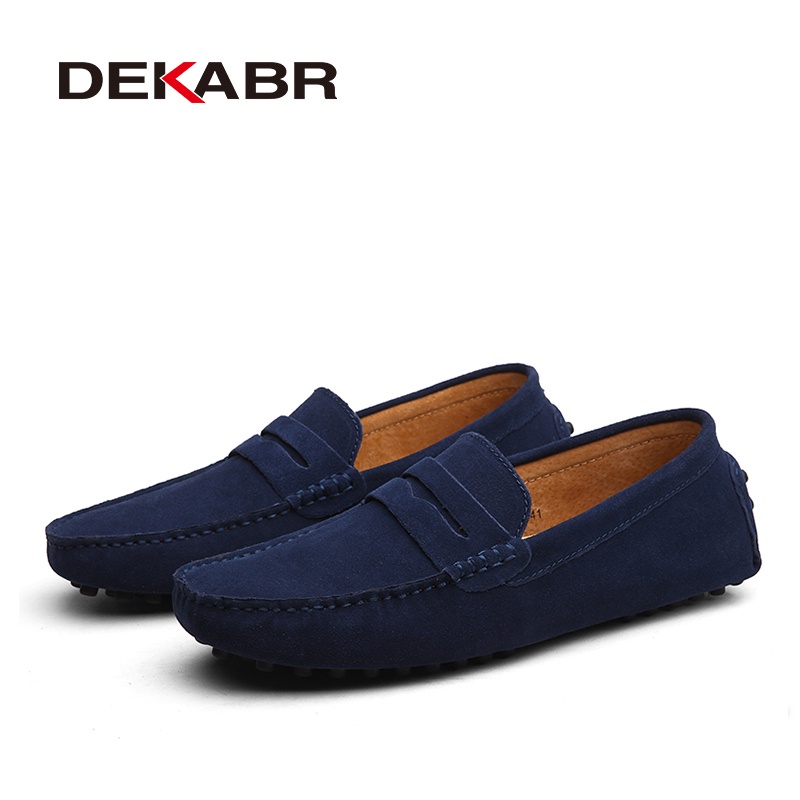 Dekabr รองเท้าโลฟเฟอร์ลําลอง หนังวัวแท้ ส้นเตี้ย สลิปออน แฟชั่นสําหรับผู้ชาย ไซซ์ 49