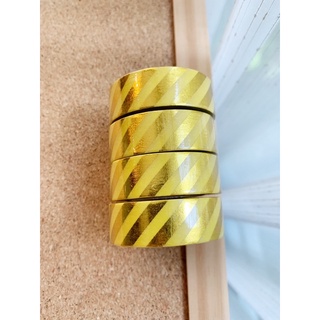 💛YELLOW GOLDEN STRIPE WASHI TAPE 💛 วาชิเทป เทป ลายทาง สีเหลือง