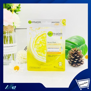 Garnier Serum Mask Light Complete 28 g.การ์นิเย่ มาส์ก ไลท์คอมพลีท 28 กรัม 1 แผ่น