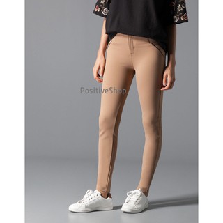 115-004 Stradivarius Jegging ผ้ายืดหนา เอวสูง สีเบจ