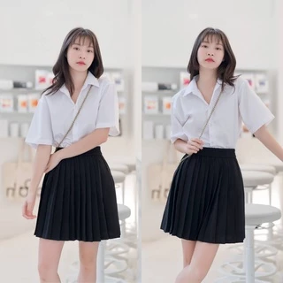 เสื้อนักศึกษา ทรงบอยไม่มีกระเป๋า ทรงบอยเข้ารูป บอยแขน 10 นิ้ว