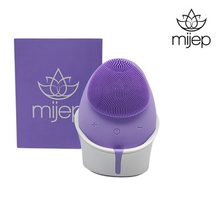 MIJEP Sonic Facial Cleansing Brush Silicone Vibrating Face Massager Waterproof Rechargeable Electric Skin -purple-