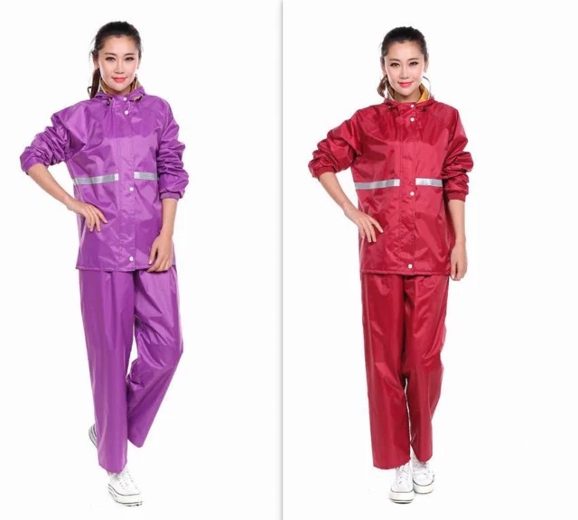 Alitech ชุดกันฝน สีกรมท่า แถบสะท้อนแสง หมวกติดเสื้อ Waterproof Rain Suit thumbnail 8