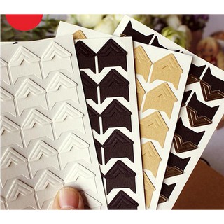 120 pcs/lot (5 sheets) DIY Vintage Corner kraft Paper Sticker Photo Albums Décor