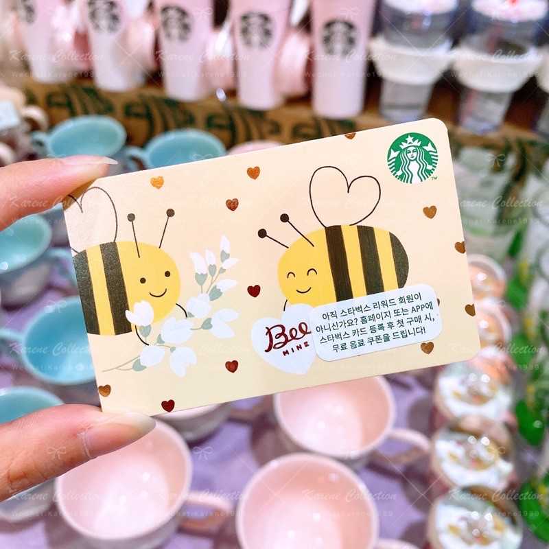 Starbucks Korea Valentines Day Bee Mine 2021 Series Card 韩国🇰🇷星巴克情趣内衣套装 รังผึ้ง