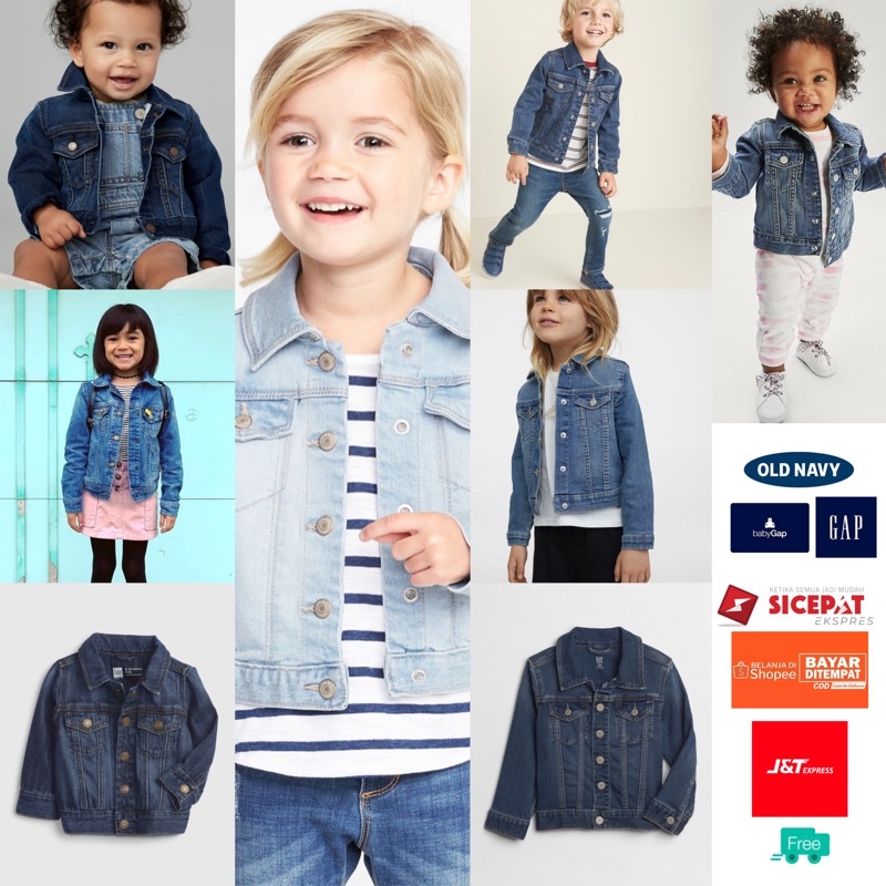 [NB-5 YEARS] OLD NAVY DENIM JACKET/UNISEX BABY JACKET/BABY DENIM JACKET/OLD NAVY CHILDRENS HOODIE/UN